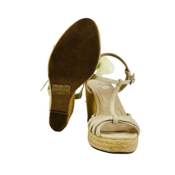 Colin Stuart Victoria's Secret Strappy Espadrille Wedge Sandal Size 7 Shoe Tan - Picture 7 of 7